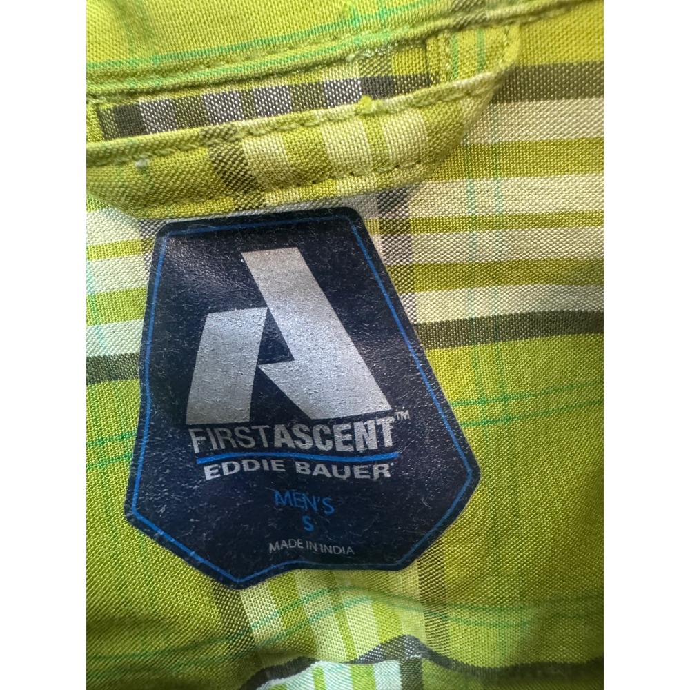 Eddie Bauer First Ascent Mens Green Plaid Long Sleeve Hiking Shirt Small - Picture 2 of 11
